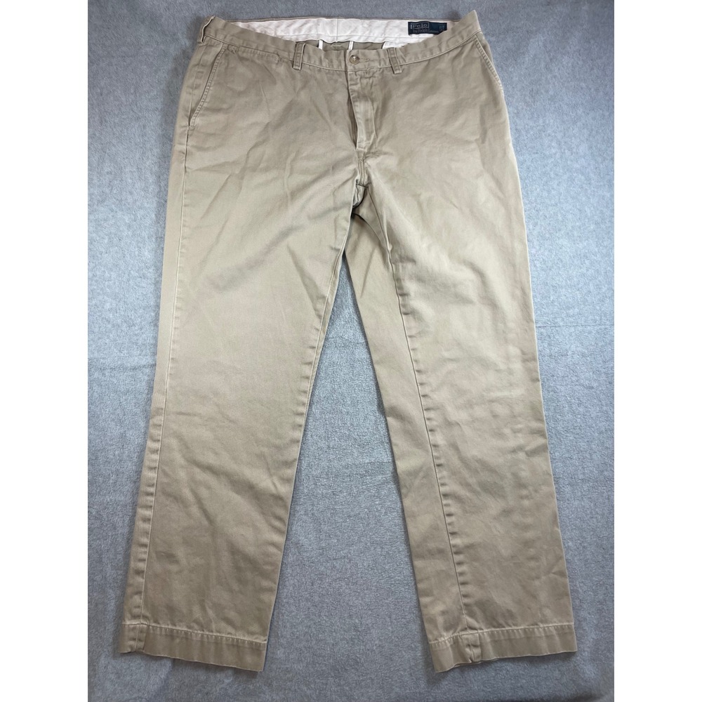 Polo Ralph Lauren Chino Pants Khaki Mens Size 37x30 Class Fit Causal Pants Tan - Picture 2 of 16